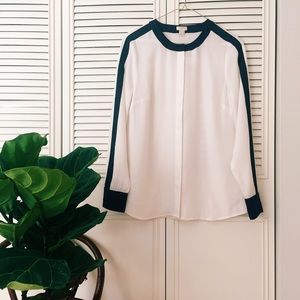 NWT J Crew Factory Contrast Trim Blouse